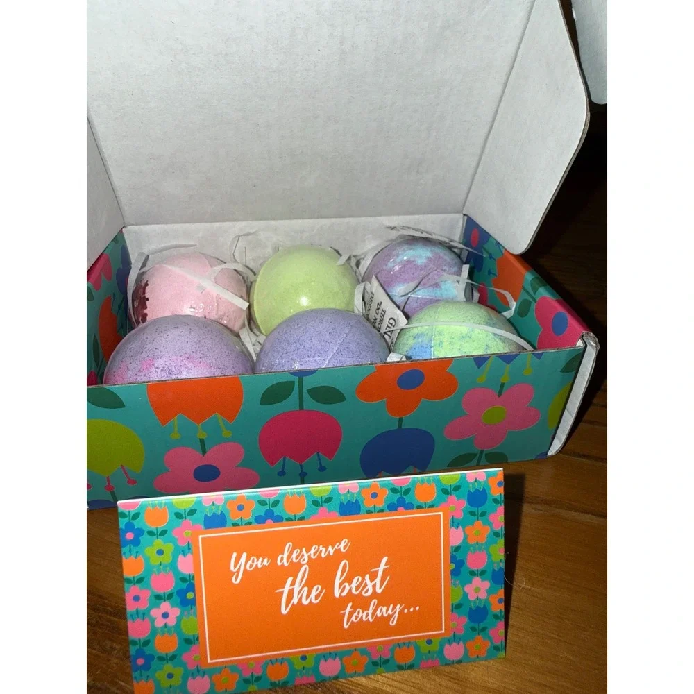Mineral Me California Aromatherapy‎ Bath Bombs Gift Set 6 Piece Rose Lavender